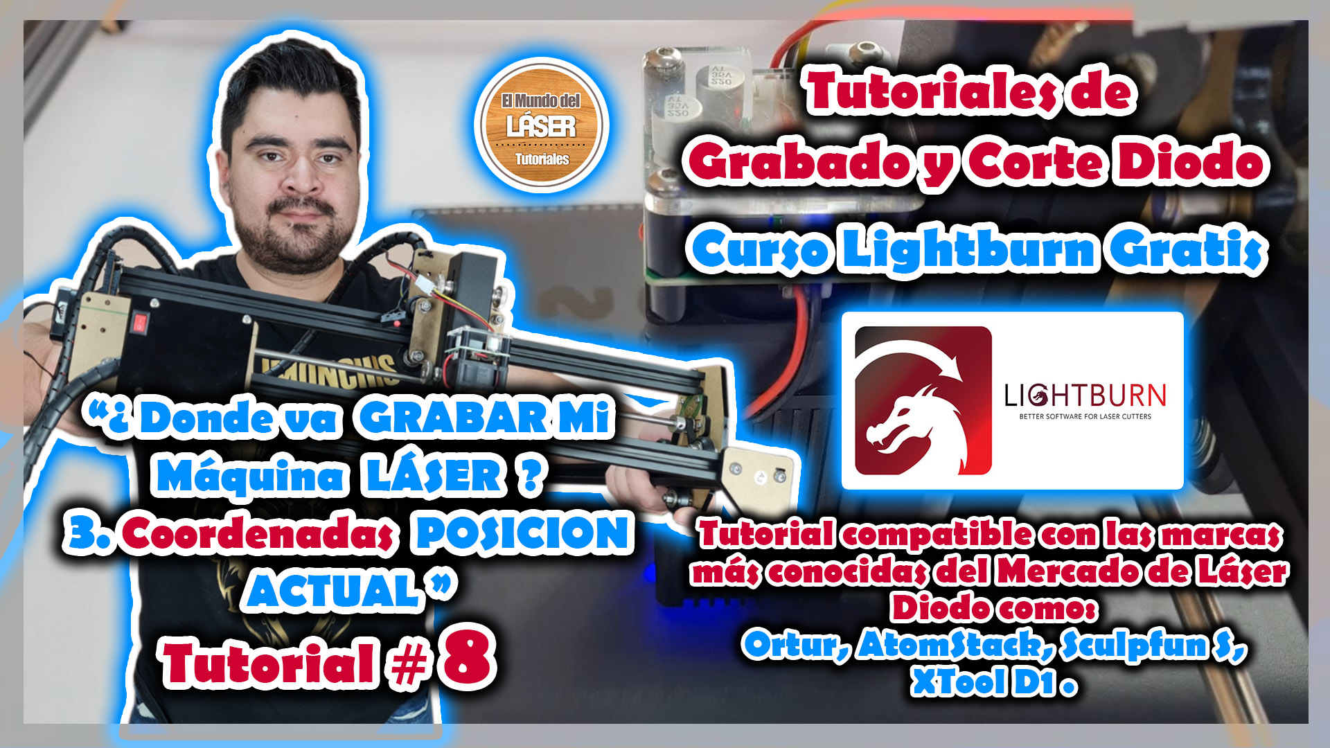 coordenadas de posición actual en lightburn