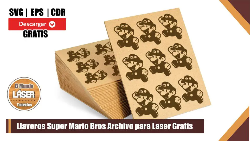 Llaveros Super Paper Mario Bros Archivo para Laser Gratis